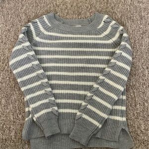 Grey and white striped sweater